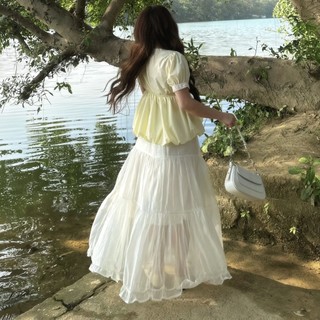 (HAVANA) Chân váy HAREM voan tơ cạp chun có lớp lót trong CV464