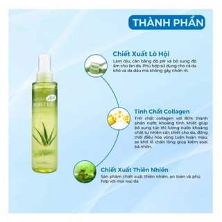 Xịt Khoáng Nha Đam Aspasia Moist Up Face Mist Aloe Xịt Khoáng Lô Hội Làm Dịu Da Cấp Nước Cho Da 150ml - Kosmi Beauty