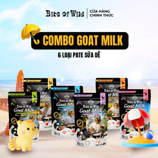 Combo Mix 6 Gói Pate Cao Cấp Bite of Wild 70G, Công Thức Sữa Dê Đạm Tự Nhiên Cho Mèo Từ 2 Tháng Tuổi