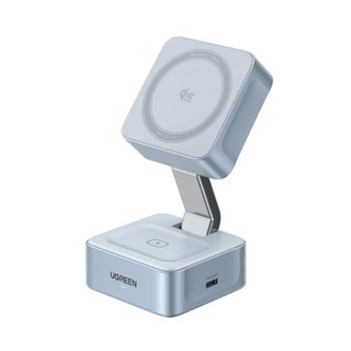 Đế sạc không dây từ tính 2 trong 1 UGREEN MagFlow | Chuẩn Qi2 25W | Tương thích MagSafe | BH 18 tháng 1 đổi 1 | 55960B