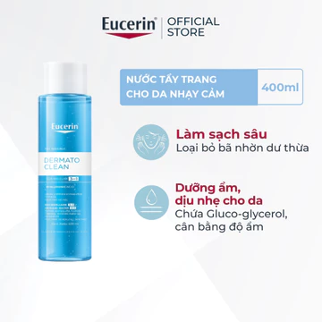 [Hannah x Eucerin] Nước tẩy trang dịu nhẹ cho da nhạy cảm Eucerin DermatoCLEAN Micellar 400ml