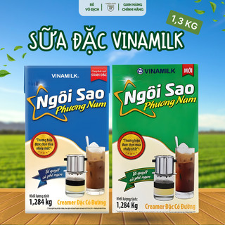 [Giá sỉ] Sữa đặc ngôi sao phương nam Vinamilk xanh lá 1.284kg, pha trà sữa, pha cà phê, làm bánh
