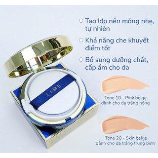 Phấn Nước LIME Kiềm Dầu 24H Real Cover Pink Cushion Lime Căng Bóng Cấp Ẩm Hàn Quốc 20g - Skinora Beauty