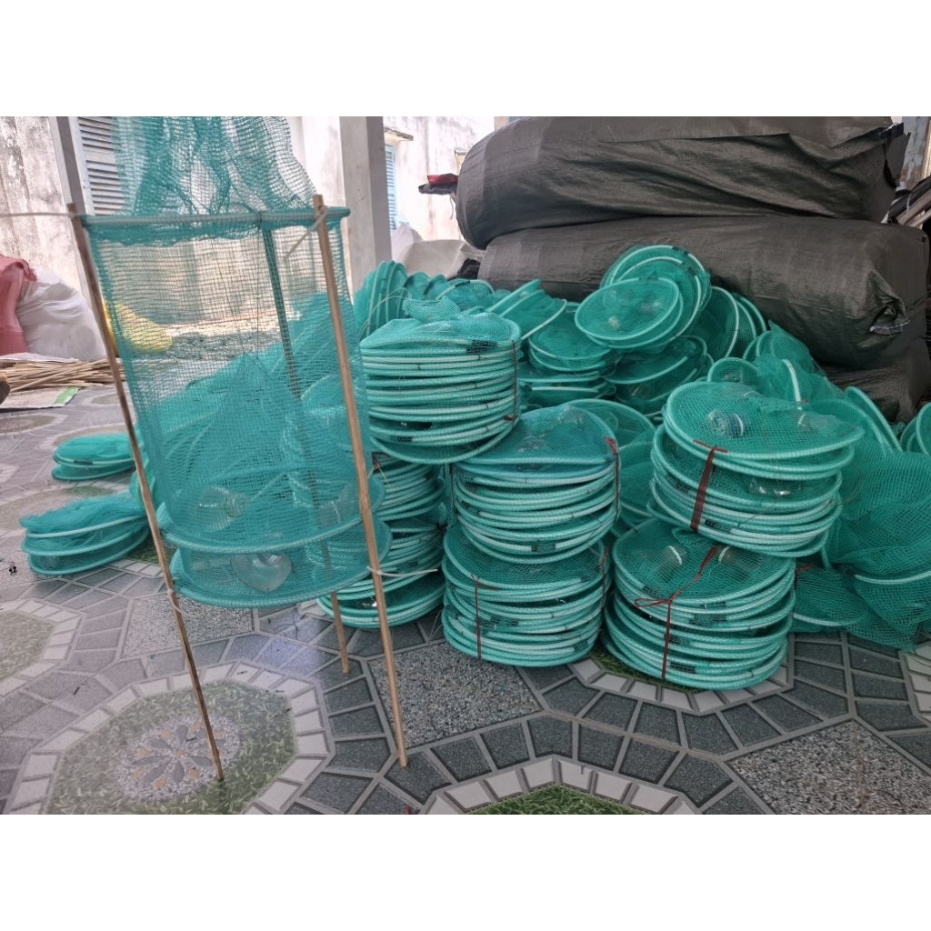 combo 10 cái lợp đánh bắt tép rong khích thước 24×60.kèm 30 cây chóng