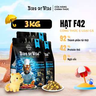 Thức Ăn Cho Mèo Bite Of Wild F42 Combo 3 Gói 1KG, Công Thức 6 Loại Cá, Không Ngũ Cốc Cho Mèo Mọi Lứa Tuổi