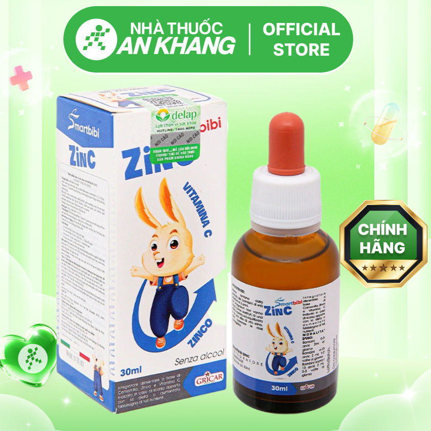 Siro Smartbibi Zinc hỗ trợ cải thiện tình trạng biếng ăn cho bé chai 30ml