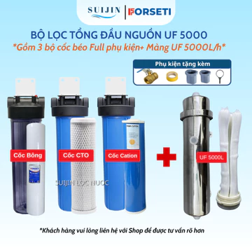 Bộ Lọc Tổng Đầu Nguồn – 3 Cốc Lọc Thô + Lõi UF 5000L/H – Lọc Nước Sinh Hoạt Gia Đình, lọc tổng đầu nguồn