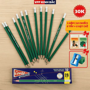 Combo Bút Chì Centa 2B (Hộp 12 chiếc) +2 tẩy+2 gọt chì - mua càng NHIỀU giá càng RẺ