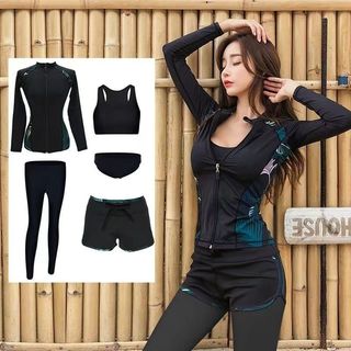 Đồ bơi nam tay dài chống nắng set bơi nam 3 món áo quần legging co giãn tốt đi biển bơi hồ chống UV