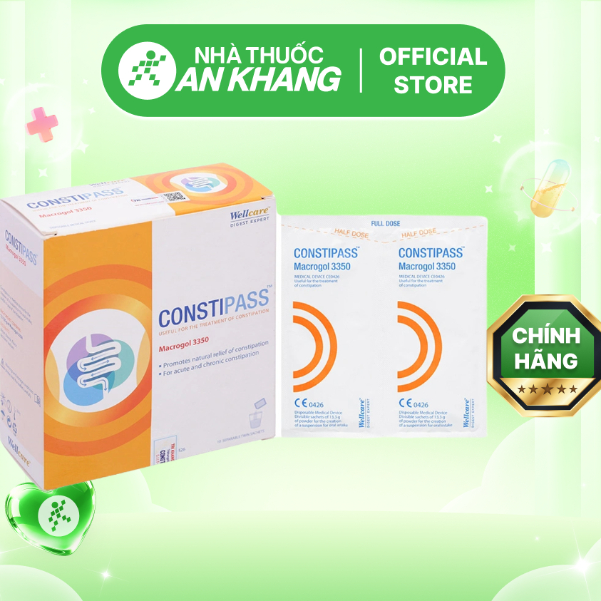 Bột Constipass hỗ trợ nhuận tràng, giảm táo bón hộp 20 gói x 6.65g của Wellcare
