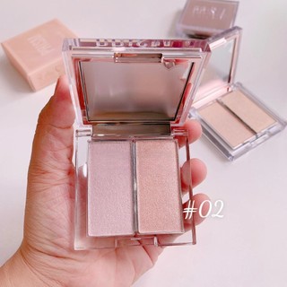 Phấn Bắt Sáng Clio Prism Air Highlighter 2 Màu Bắt Sáng Highlight Clio 2 Ô Căng Bóng Nổi Bật Làm Sáng 7g -Skinora Beauty