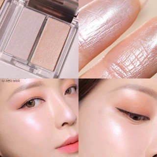 Phấn Bắt Sáng Clio Prism Air Highlighter 2 Màu Bắt Sáng Highlight Clio 2 Ô Căng Bóng Nổi Bật Làm Sáng 7g -Skinora Beauty
