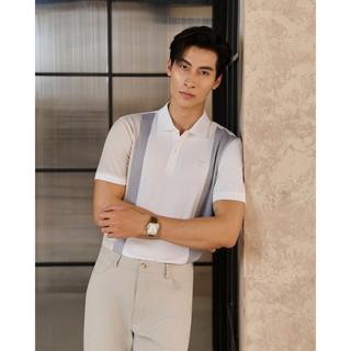 [T7_SALE 20%_HT] Áo Polo Nam Trắng 1APCT671TRK Biluxury Thiết Kế Đường Kẻ Sọc Cao Cấp Kháng Khuẩn Bền Màu