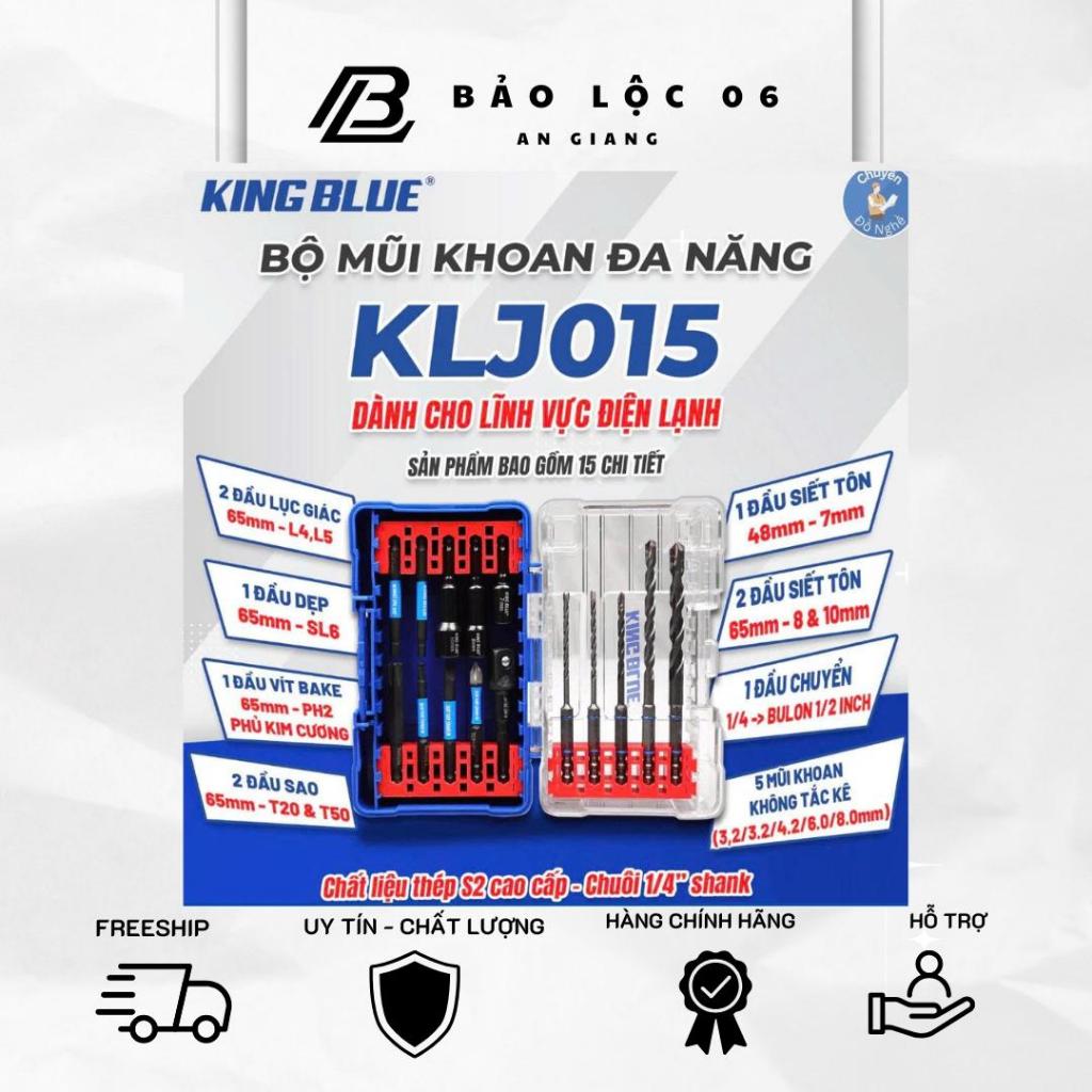 KingBlue Bộ Mũi Khoan Đa Năng KLJ015 15 Chi Tiết Chất Liệu Thép S2 Cao Cấp Chuôi 1/4