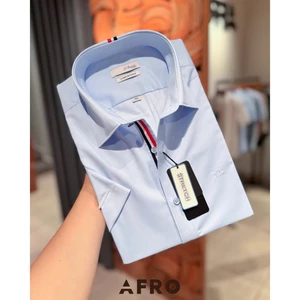 Áo Sơmi nam Cộc Tay Kẻ Grosgrain Hàn Quốc 11655