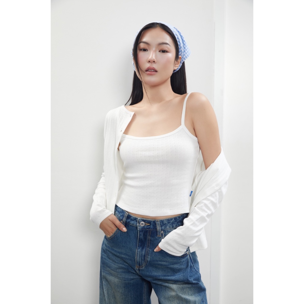 TheBlueTshirt - Áo 2 dây nữ 100% Cotton Pointelle chất liệu vải em bé - Baby Pointelle Tank - Women
