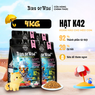 Hạt Cho Mèo Bite Of Wild K42 Combo 4 Gói 1KG Viên Mềm Dễ Tiêu Hoá Không Chứa Ngũ Cốc Hợp Với Mèo Con