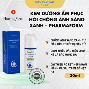 Kem dưỡng ẩm dành cho mặt, cổ phục hồi chống ánh sáng xanh Pharmaform Blue Revitalize Cream