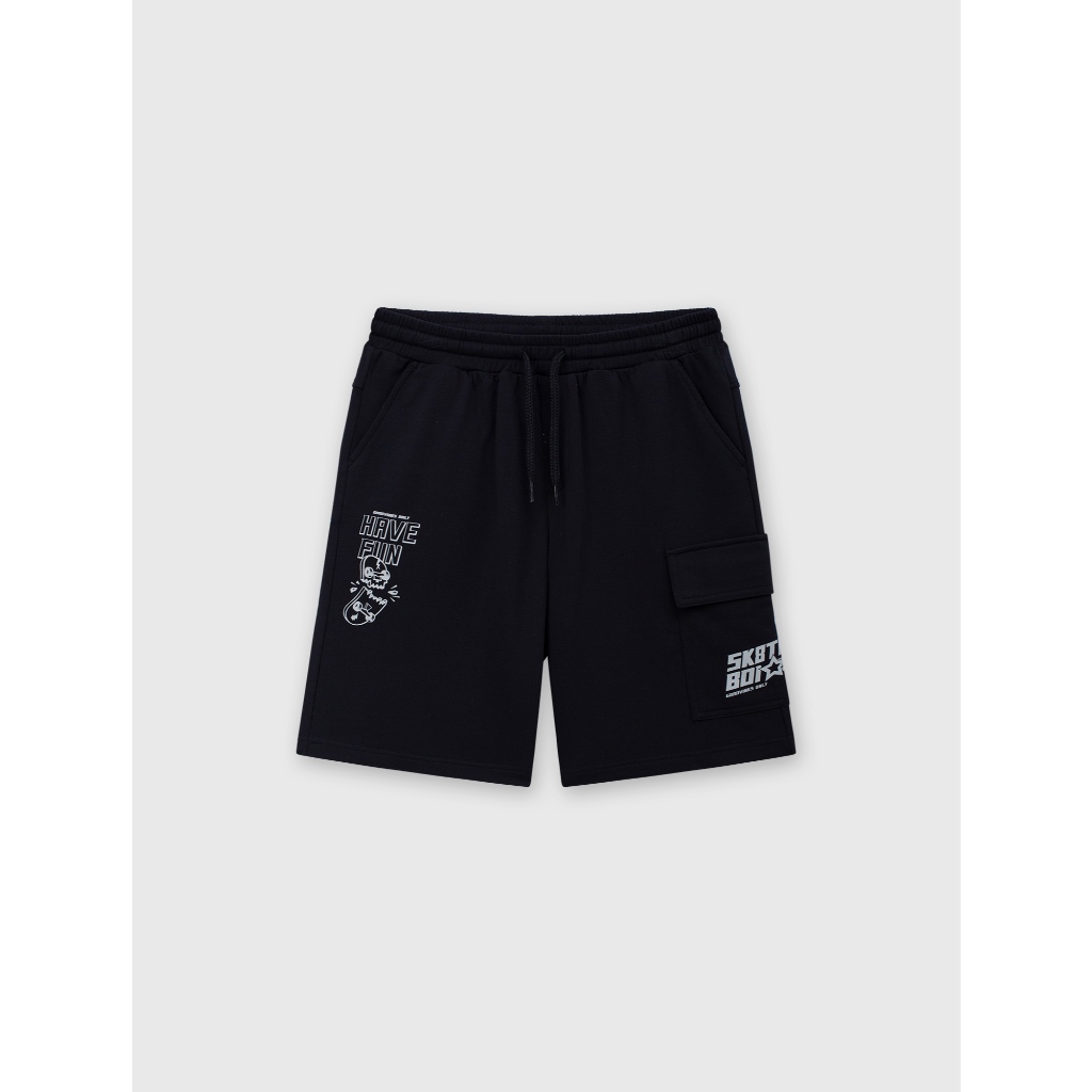 Quần short bé trai CANIFA cạp chun phối túi hộp in họa tiết 2BS26S012