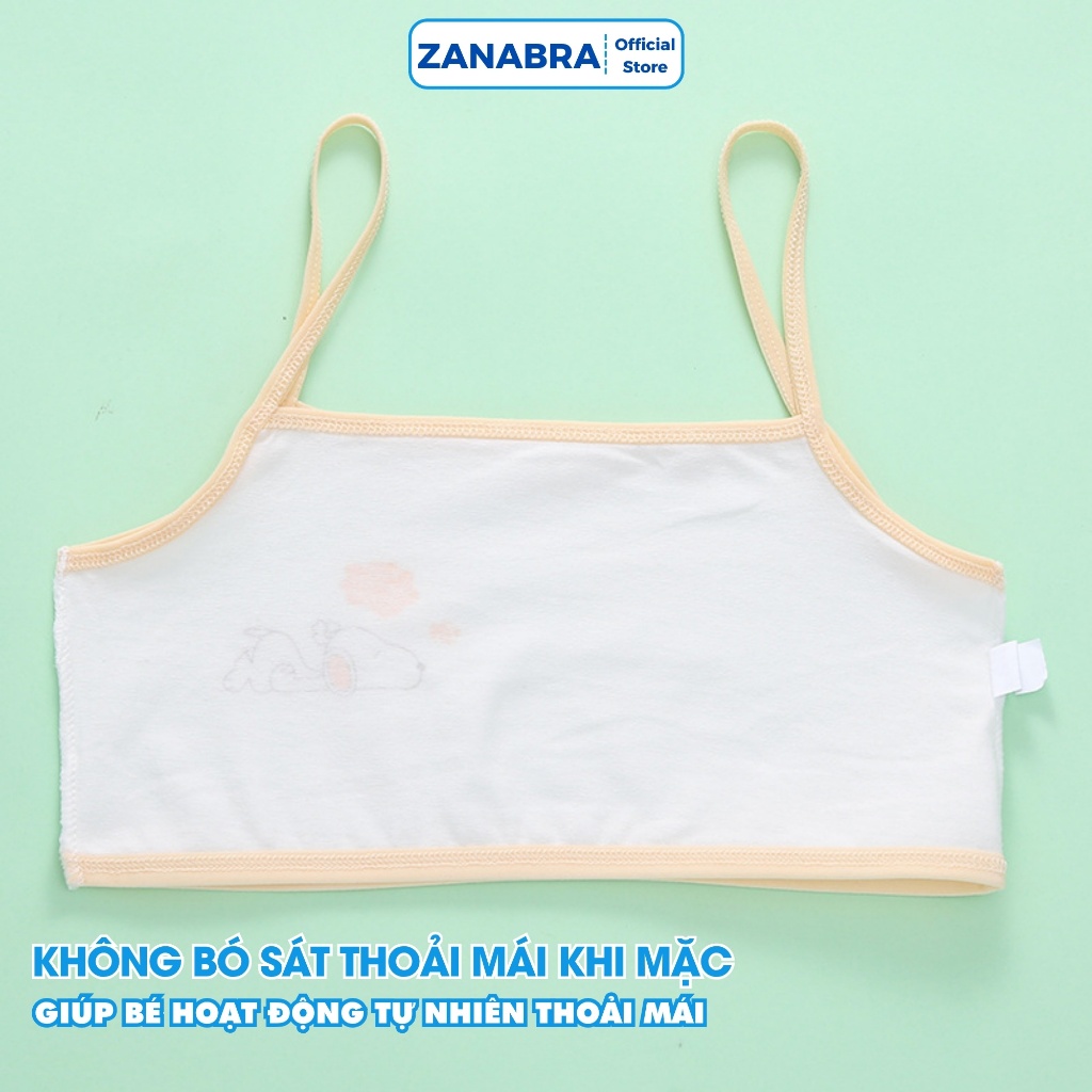 Áo Lá Cho Bé Gái Cấp 1 Cotton 2 Dây Liền Mảnh - Áo Lót Học Sinh Cute Dog Phối Màu Xinh ZANABRA  A154