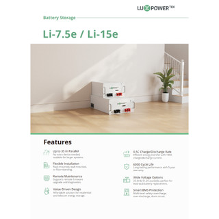 Thiết bị Lưu Trữ LuxPower | Li-7.5e 25.6V300Ah Giao Tiếp | PTV GROUP | Bảo Hành 5 Năm