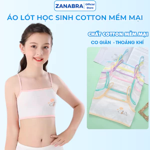 Combo 5 Áo Lót Học Sinh Bé Gái – Set 5 Áo Lá Cotton Dậy Thì 2 Dây Liền Mảnh ZANABRA A154