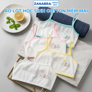 Áo lá cho bé gái 18-47kg chất cotton co giãn mềm mại, Áo lót học sinh không đệm 2 dây liền mảnh ZANABRA A154