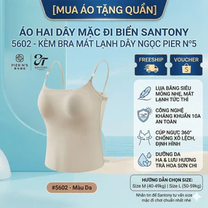 Áo Hai Dây Mặc Đi Biển Santony 5602 - Kèm Bra Mát Lạnh Dây Ngọc Trai PIER N°5