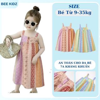 Váy 2 Dây Bé Gái, Váy 2 Dây Thiết Kế Họa Tiết Nổi Bật Chất Liệu Coton Mát Mẻ Mặc Hàng Ngày