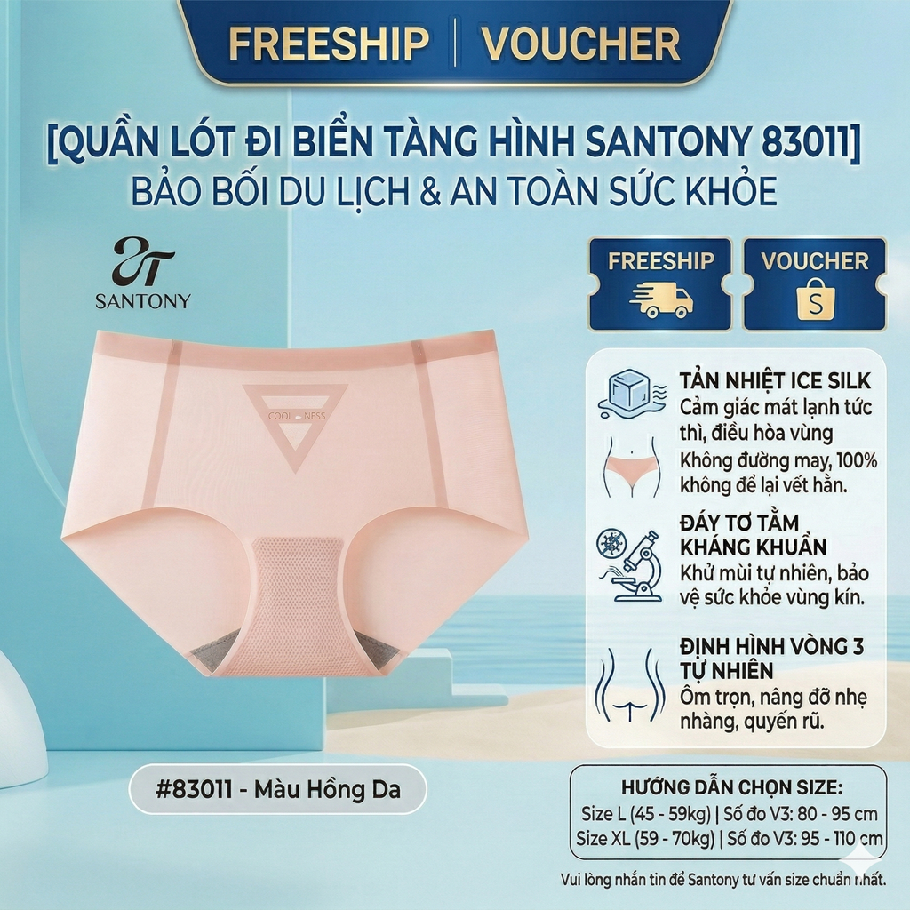 Quần Lót Đi Biển Tàng Hình Santony 83011 - Tản Nhiệt Ice Silk Kháng Khuẩn PIER N°5