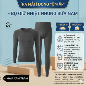 Bộ Quần Áo Giữ Nhiệt Nam Pier N05 Lưu Hương Nước Hoa - Tinh Dầu Hoa Trà Dưỡng Da, Giữ Ấm Vượt Trội
