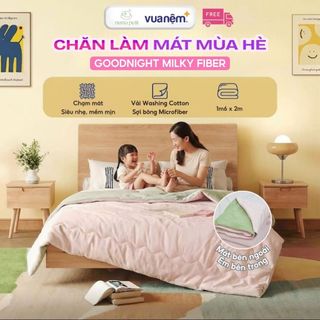 Mền Điều Hòa Vua Nệm Goodnight Milky Fiber, Chăn Hè 2 Mặt Cao Cấp Size 1m6x2m Mềm Thoáng Khí