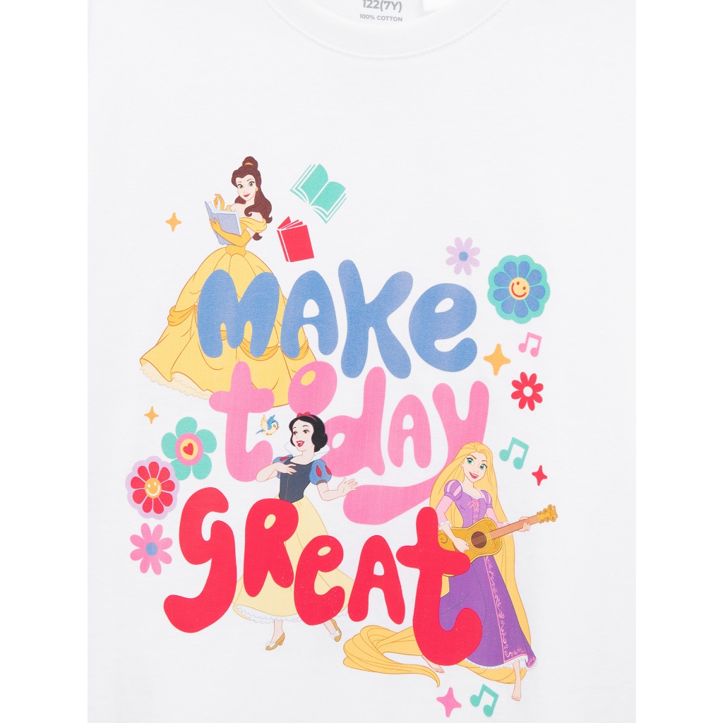Áo phông bé gái CANIFA cộc tay cổ tròn chất cotton mềm mại thấm hút 1TS26S009
