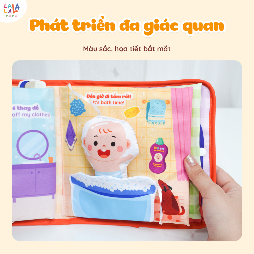 Sách vải bận rộn Lalala Baby đồ chơi vải đồ chơi đa tương tác đồ chơi montessori cho bé