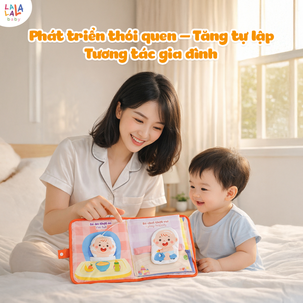 Sách vải bận rộn Lalala Baby đồ chơi vải đồ chơi đa tương tác đồ chơi montessori cho bé