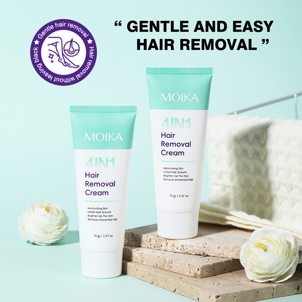 sáp wax lông，Kem tẩy lông 4IN1 MOIKA - Dịu nhẹ, dưỡng ẩm, sáng da, ức chế mọc lông, 70g【MUA 2 GIẢM 40%】