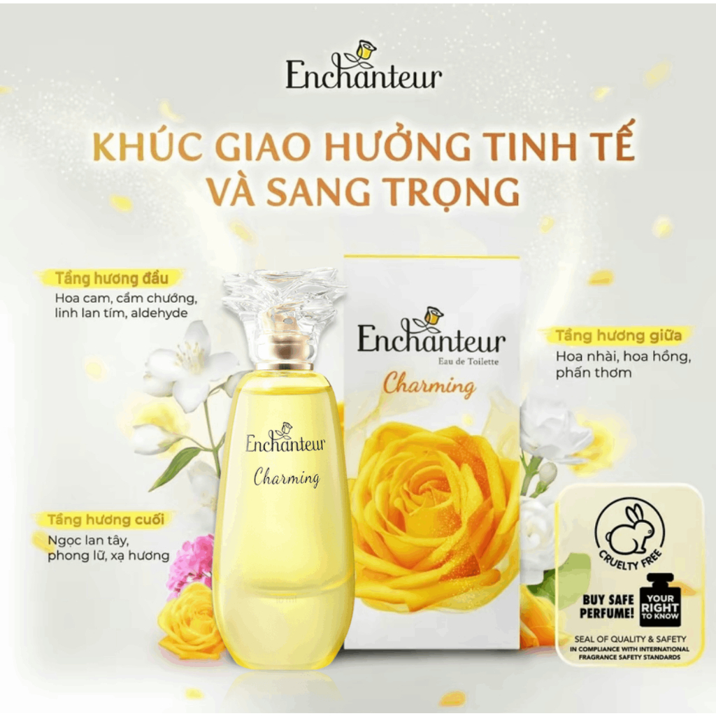 Combo Xịt khử mùi Enchanteur Charming/Sensation 150ml và Nước hoa cao cấp Charming 50ml