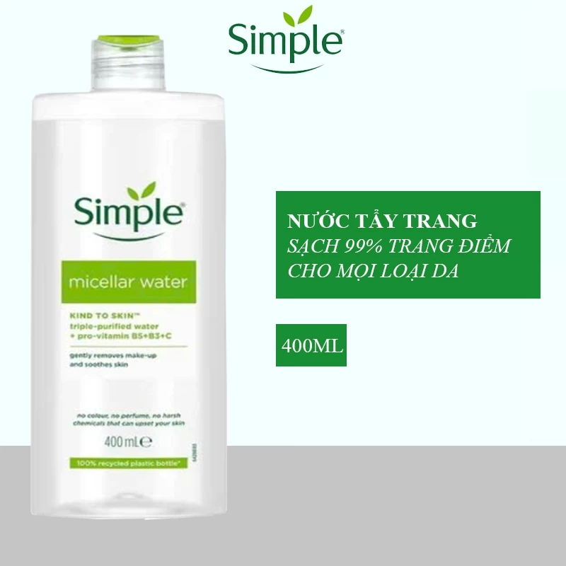 Nước Tẩy Trang Simple Màu Xanh Lá Dịu Nhẹ Không Cồn Dưỡng Ẩm Da Skin House
