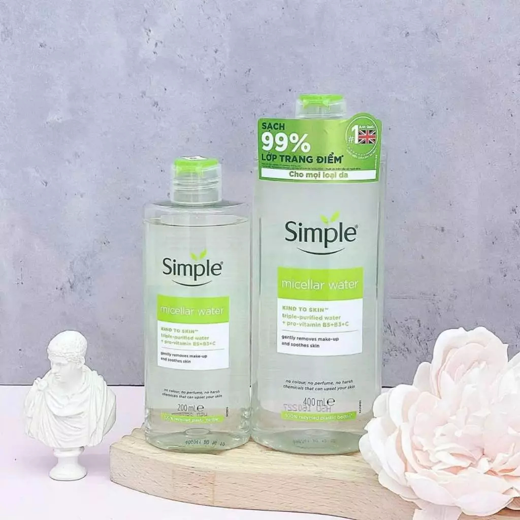 Nước Tẩy Trang Simple Màu Xanh Lá Dịu Nhẹ Không Cồn Dưỡng Ẩm Da Skin House