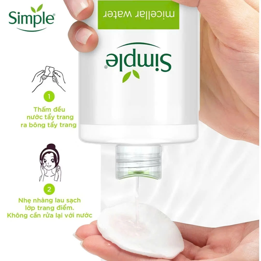 Nước Tẩy Trang Simple Màu Xanh Lá Dịu Nhẹ Không Cồn Dưỡng Ẩm Da Skin House