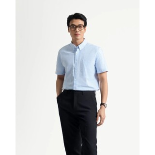 Áo sơ mi sọc ngắn tay vải oxford có túi Form Fitted - ROUTINE 10F25SHS007