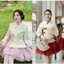 Set váy ngắn, set chất Quảng Châu áo thêu cổ đắp Hanbok phối cột nơ thắt nút tàu kèm váy ngắn Tơ xoè
