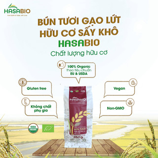 Bún Tươi Gạo Lứt Hữu Cơ HASABIO 250g Chuẩn EU & USDA Organic Không Gluten Thuần Chay Healthy - Natural Market