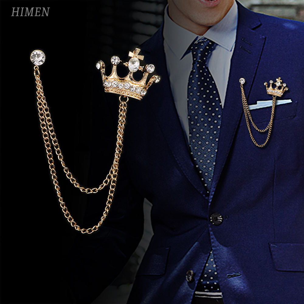 Trâm Cài Áo Vest Hình Vương Miện Cao Cấp Sang Trọng Nổi Bật Phong Cách Thời Trang HIMEN