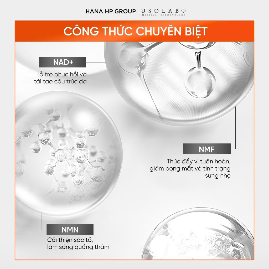 Kem mắt lightening eye cream USOLAB - Giúp cải thiện nếp nhăn và giảm thâm quầng mắt 25ml