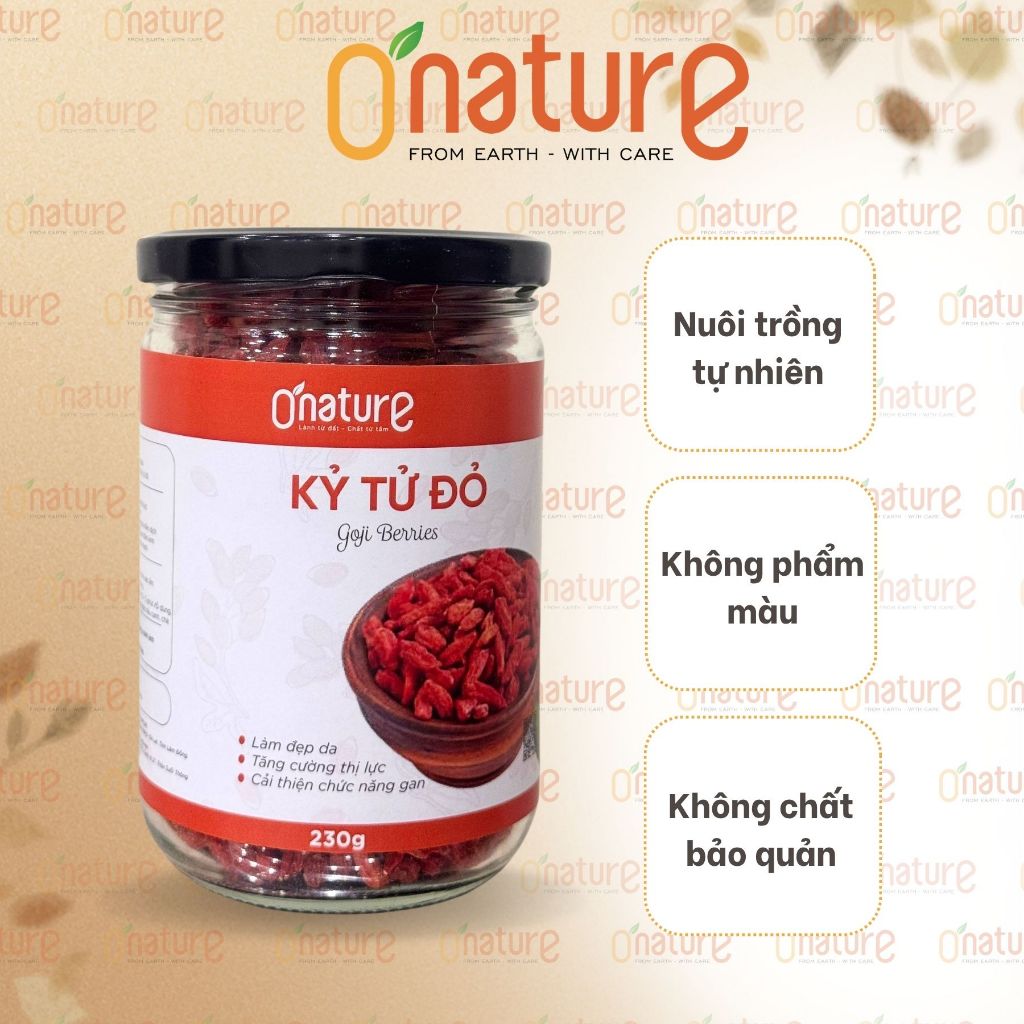 Kỷ Tử Đỏ Sấy Khô - O'Nature - Loại Cao Cấp