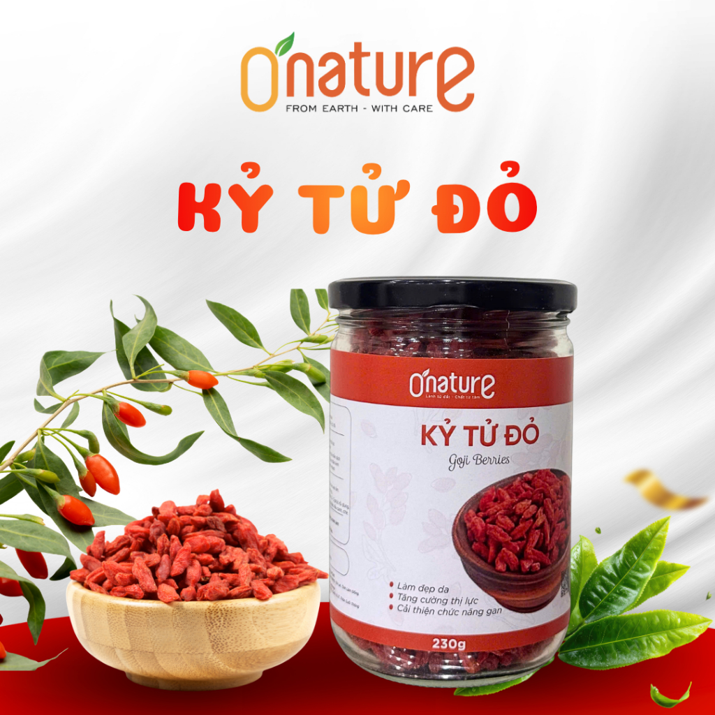 Kỷ Tử Đỏ Sấy Khô - O'Nature - Loại Cao Cấp