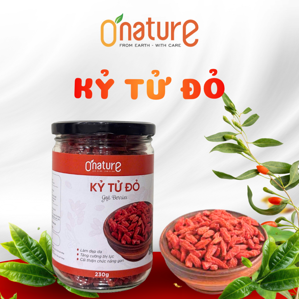 Kỷ Tử Đỏ Sấy Khô - O'Nature - Loại Cao Cấp