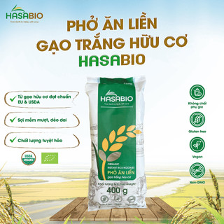 Phở Ăn Liền Gạo Trắng Hữu Cơ HASABIO 400g Chuẩn EU & USDA Organic Healthy, Không Mùi Chua - Natural Market