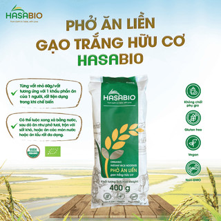 Phở Ăn Liền Gạo Trắng Hữu Cơ HASABIO 400g Chuẩn EU & USDA Organic Healthy, Không Mùi Chua - Natural Market